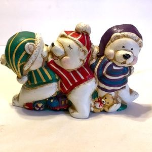 Vintage Bears of Christmas door stop